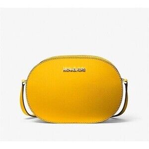 New Michael Kors Jet Set Travel Medium Saffiano Leather Crossbody Jasmine Yellow